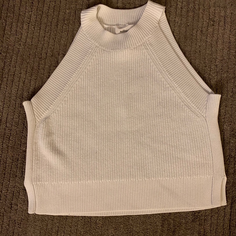 Aritzia Wilfred white crevier knit tank top